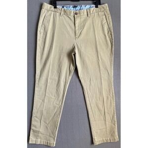 Tommy Bahama Pants  Men 36x30 Beige Relax Straight Leg Pockets Zip Preppy Casual